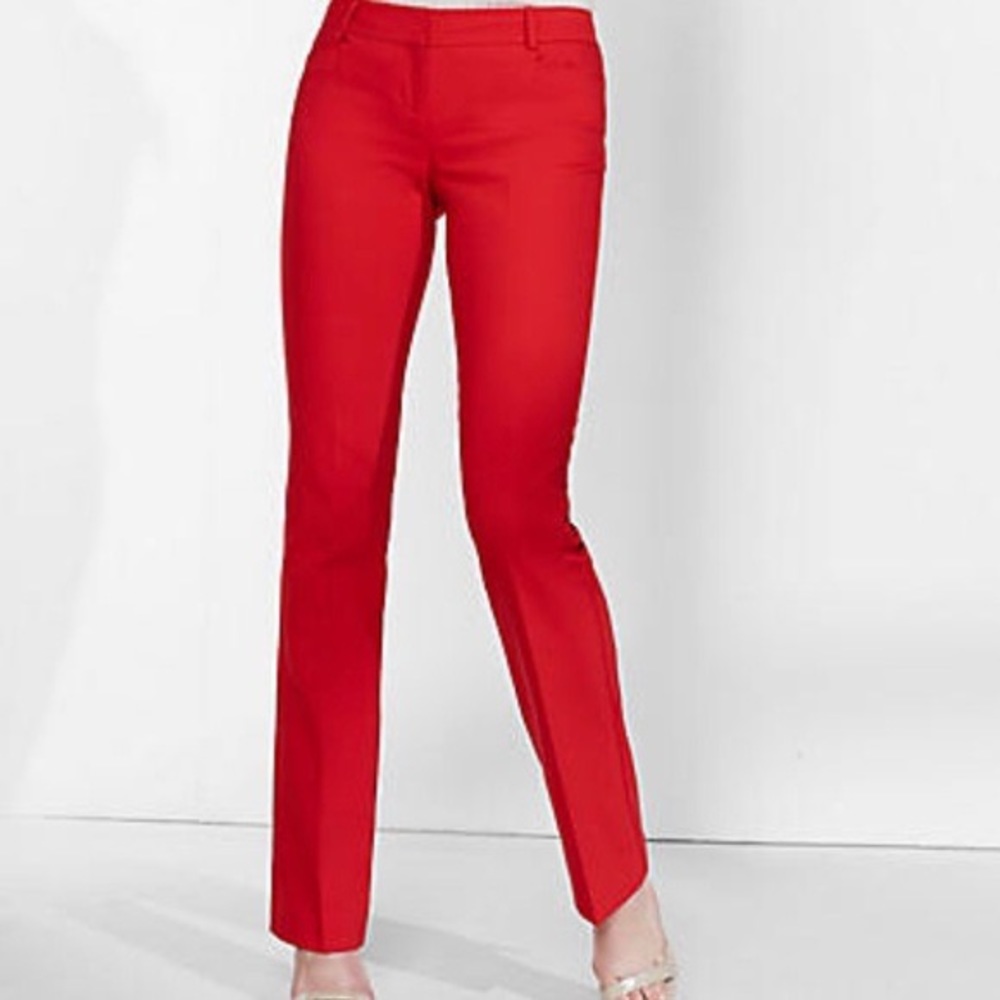 Express Editor boot cut pants. Color red, size 0R. Never been worn.